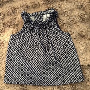 Janie and Jack Toddler Dress Geo Floral Jacquard Top with a ruffle collar